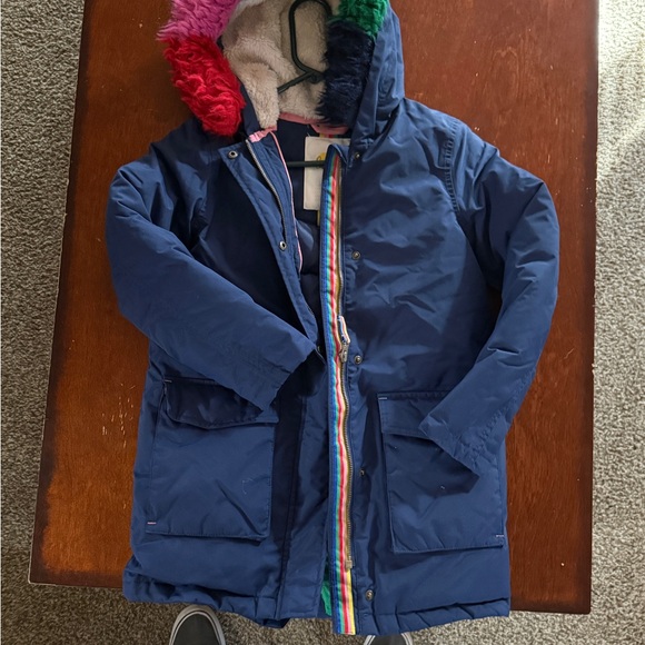 Boden Girls Colorful Hooded Parka Coat 9-10